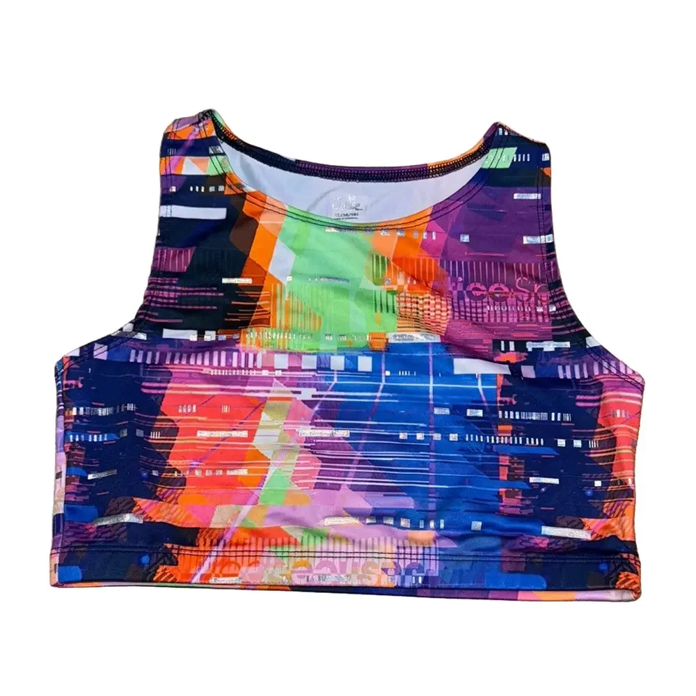 Justice Girls XL 16/18 Multicolor Graphic Sports Bra Athletic Activewear